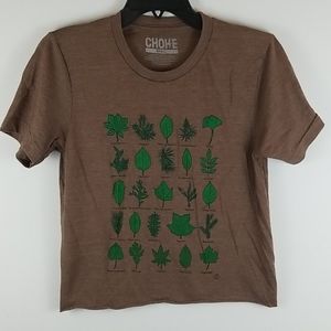 Raw Hem Graphic Tee Leaf Identification S